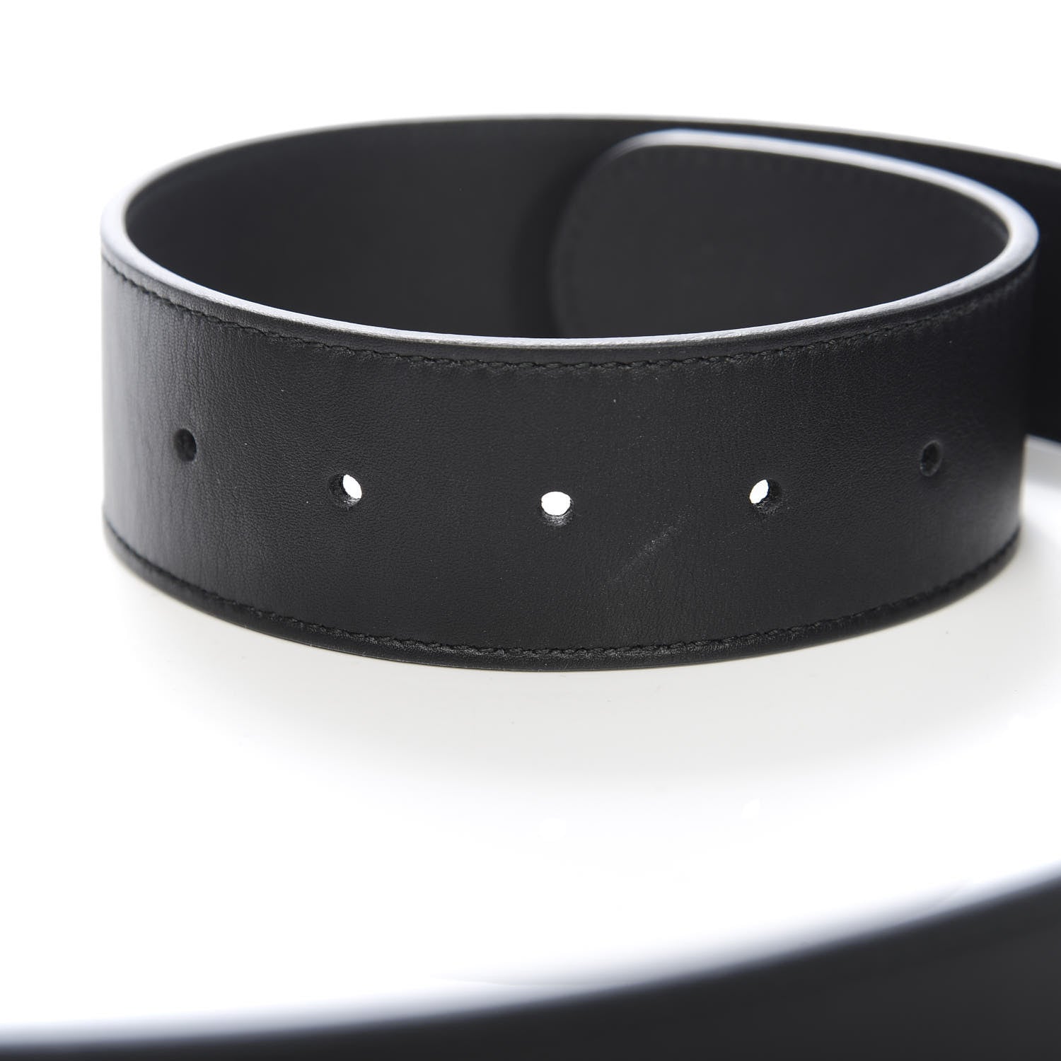 Gucci Moon Calfskin Pearl Double G 40mm Belt 90 36 Black Cream 4 of 5