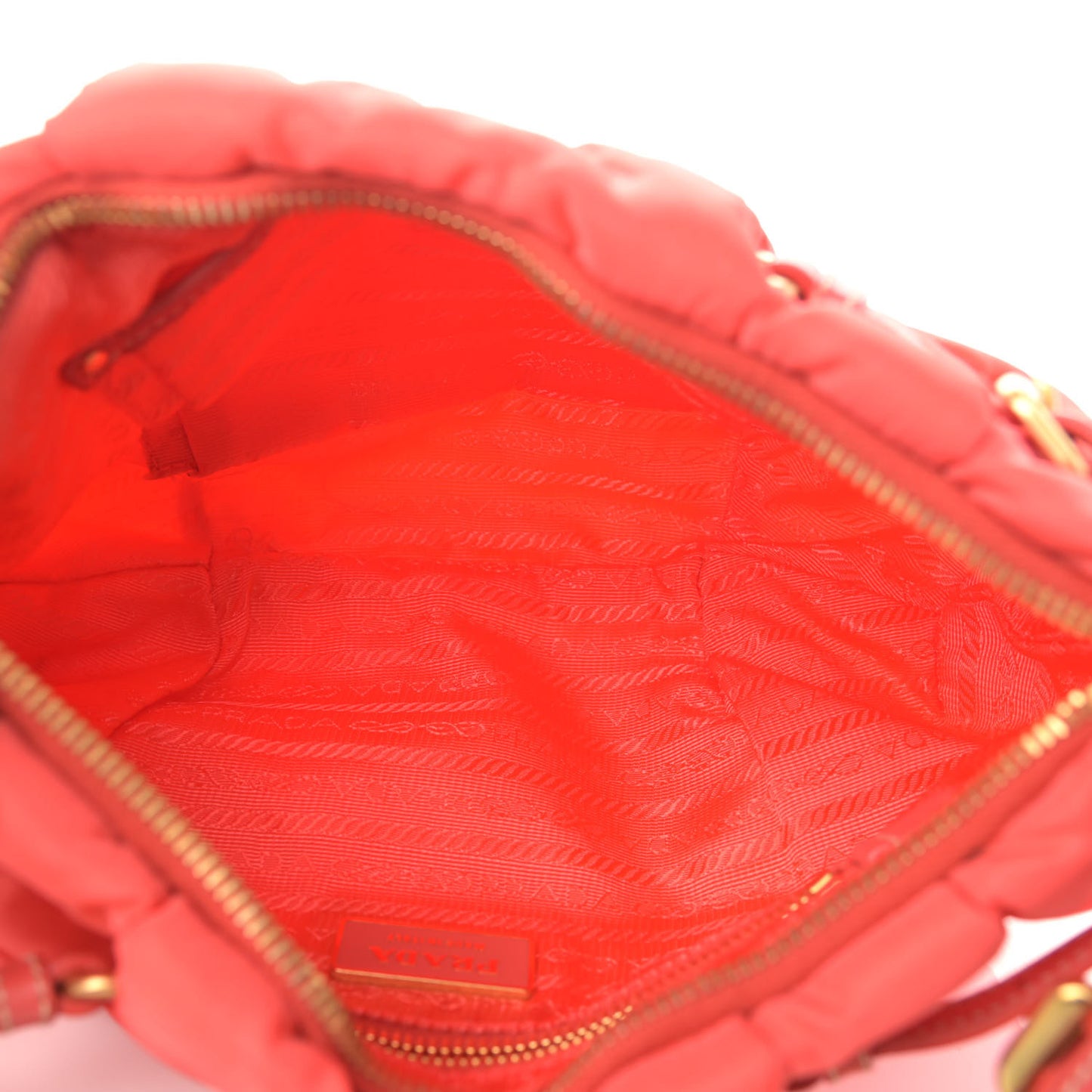Tessuto Nylon Quilted Shoulder Bag Pink