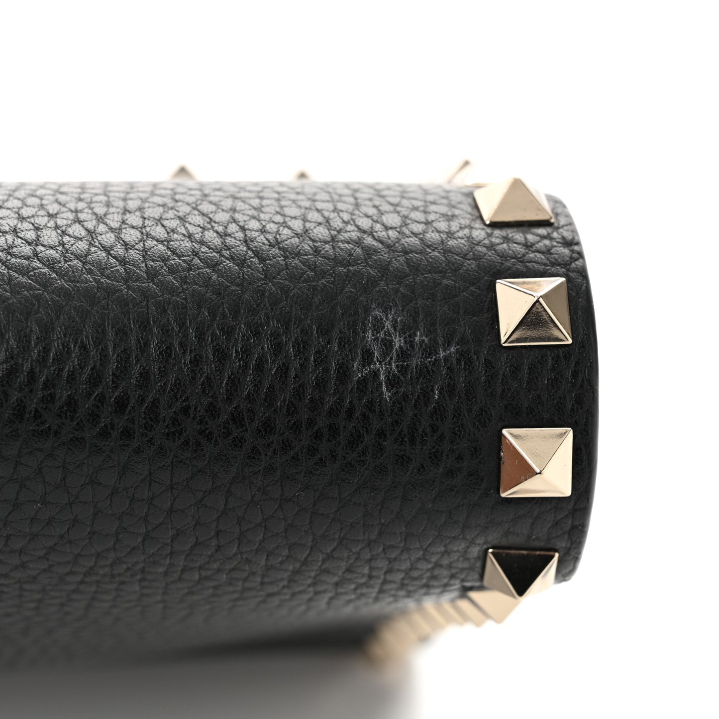 Pebbled Calfskin Medium Rockstud Flip Lock Crossbody Bag Black