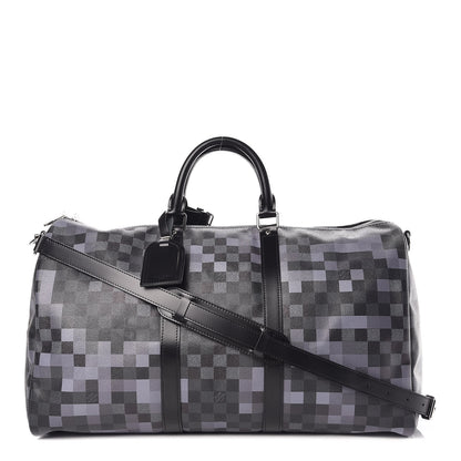 Louis Vuitton Damier Graphite Pixel Keepall Bandouliere 50 Gris 1 of 10