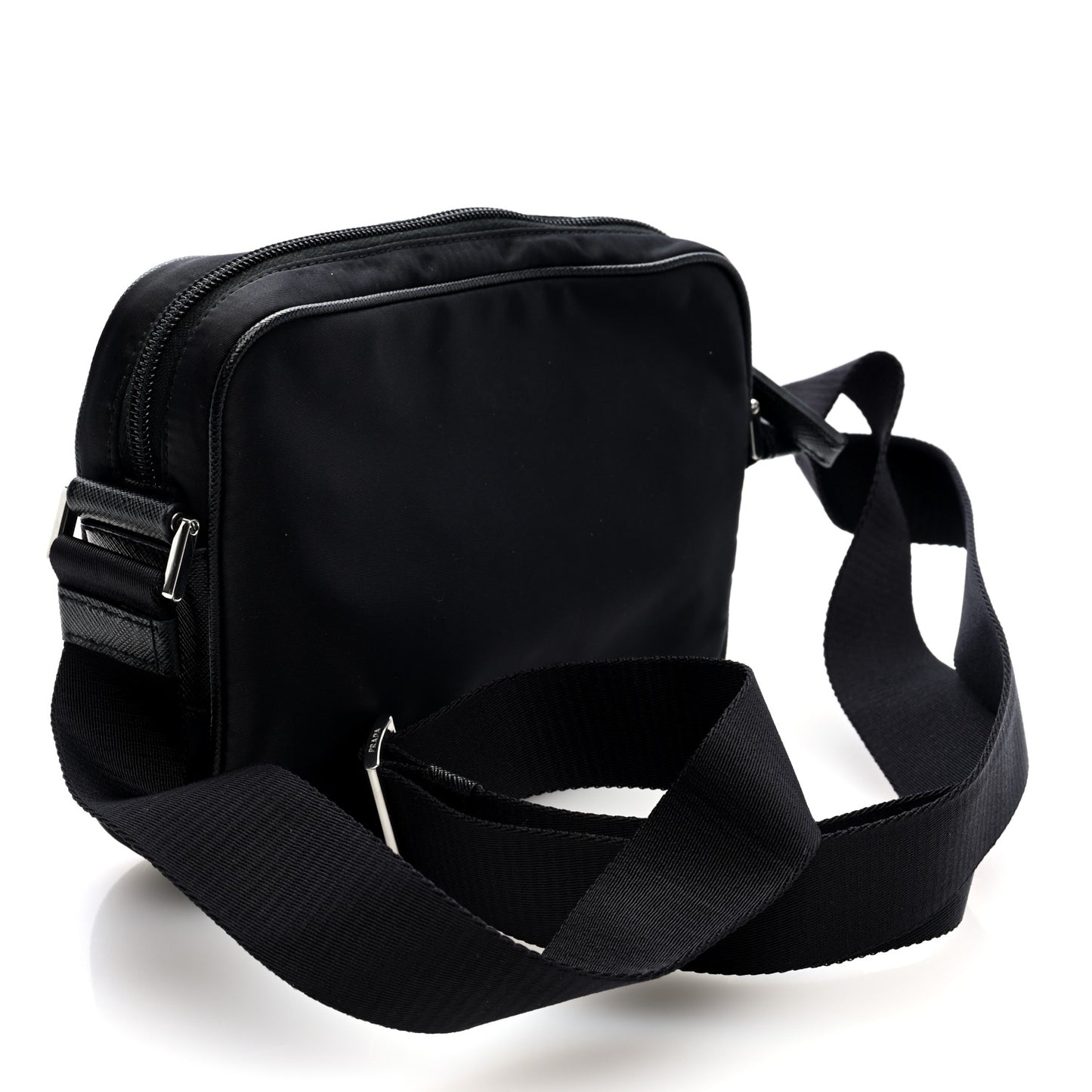 Tessuto Nylon Saffiano Logo Camera Bag Black