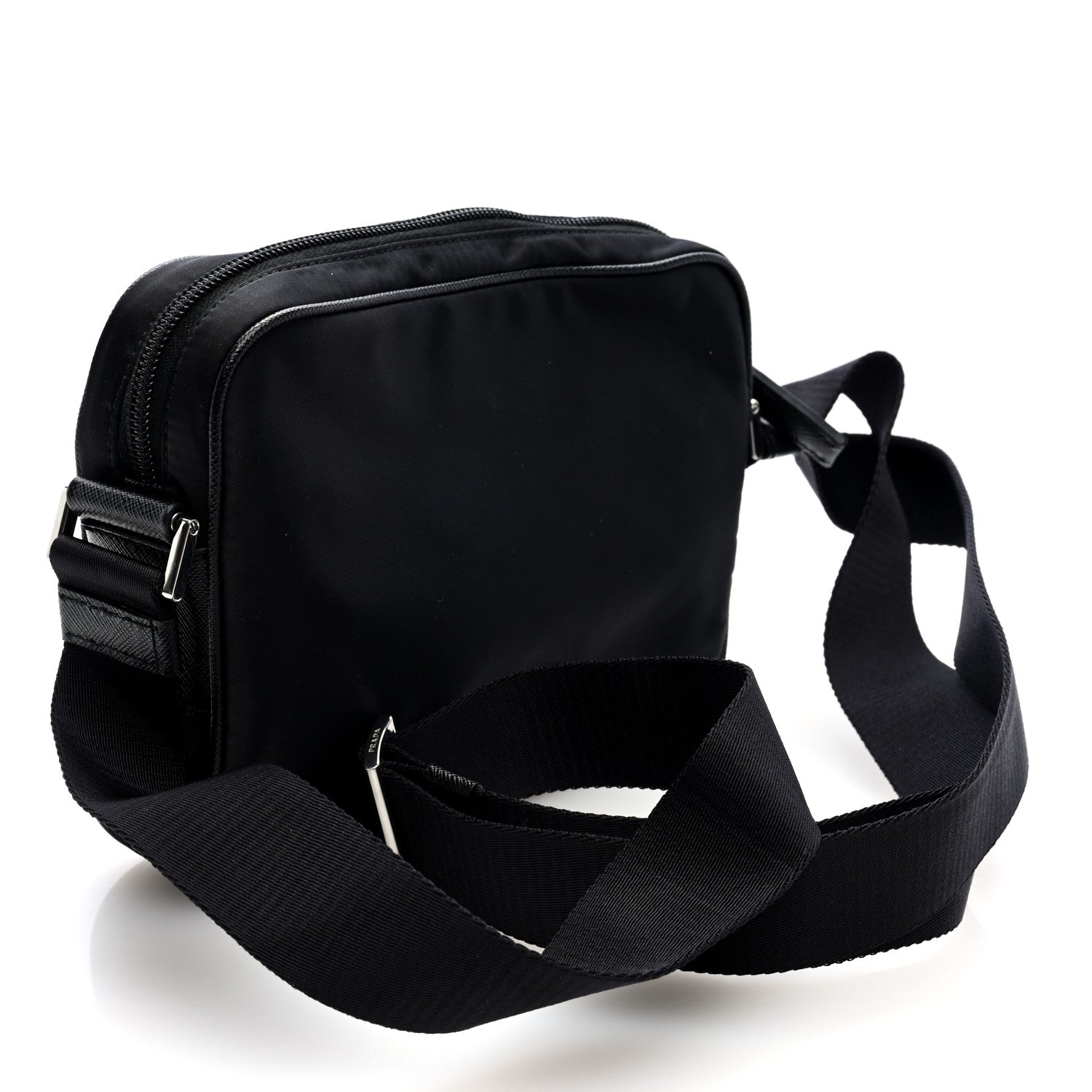 Prada Tessuto Nylon Saffiano Logo Camera Bag Black 3 of 9