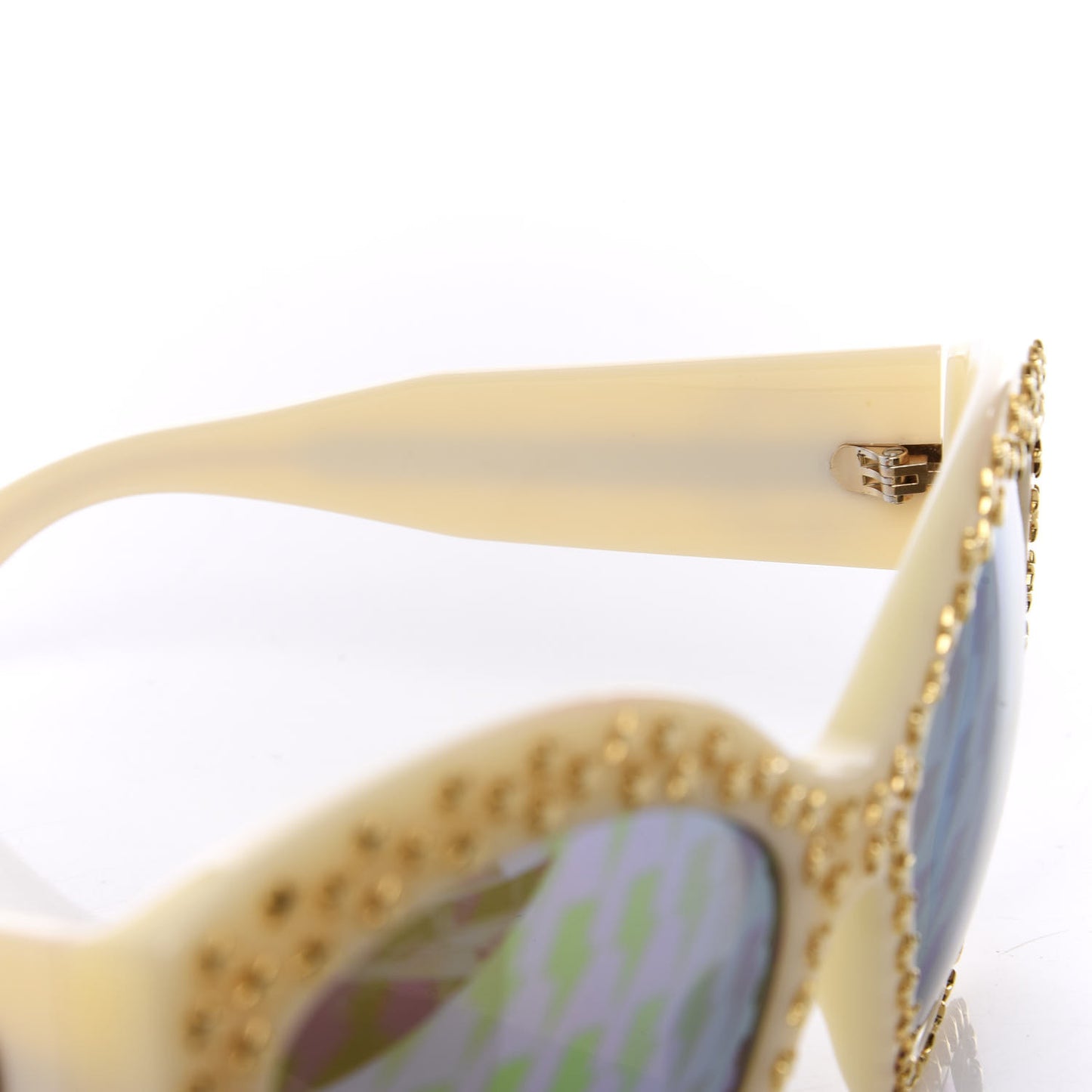 Square Frame Star Sunglasses GG 3870/S Ivory Gold