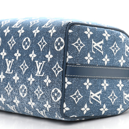 Louis Vuitton Monogram Jacquard Denim Speedy Bandouliere 25 Bleu 9 of 9