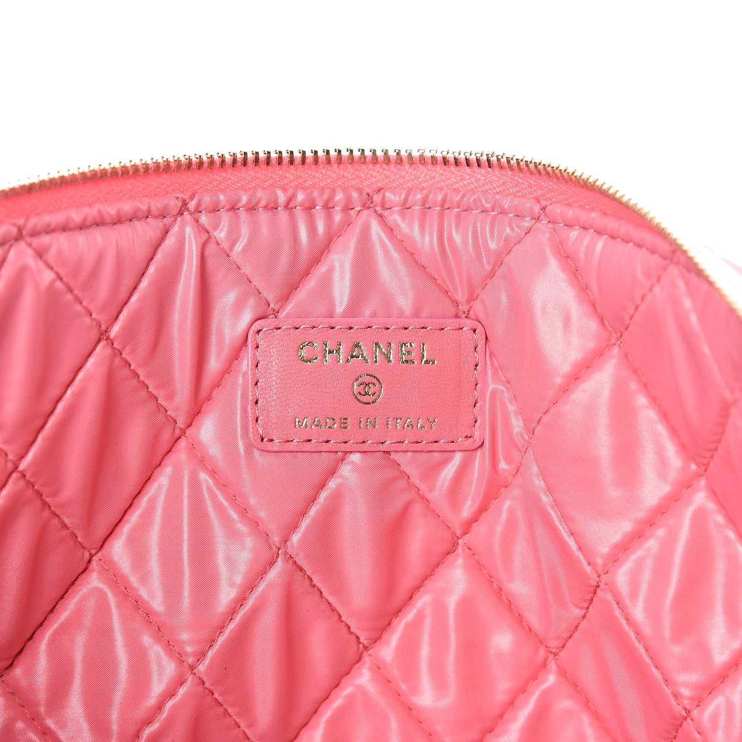 Chanel Lambskin Quilted Large Casino Beauty CC Cosmetic Case Fuchsia 6 of 9