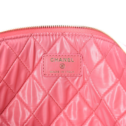 Chanel Lambskin Quilted Large Casino Beauty CC Cosmetic Case Fuchsia 6 of 9