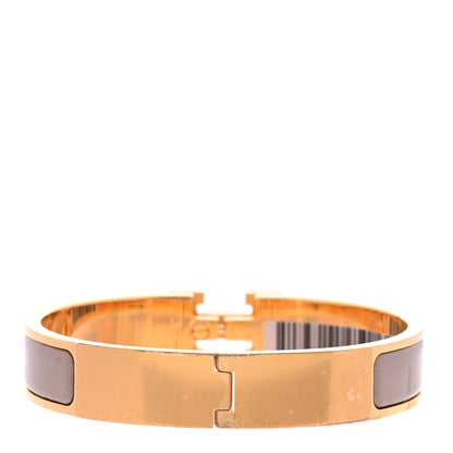Hermes Enamel Narrow Clic Clac H Bracelet GM Marron Glace 3 of 5