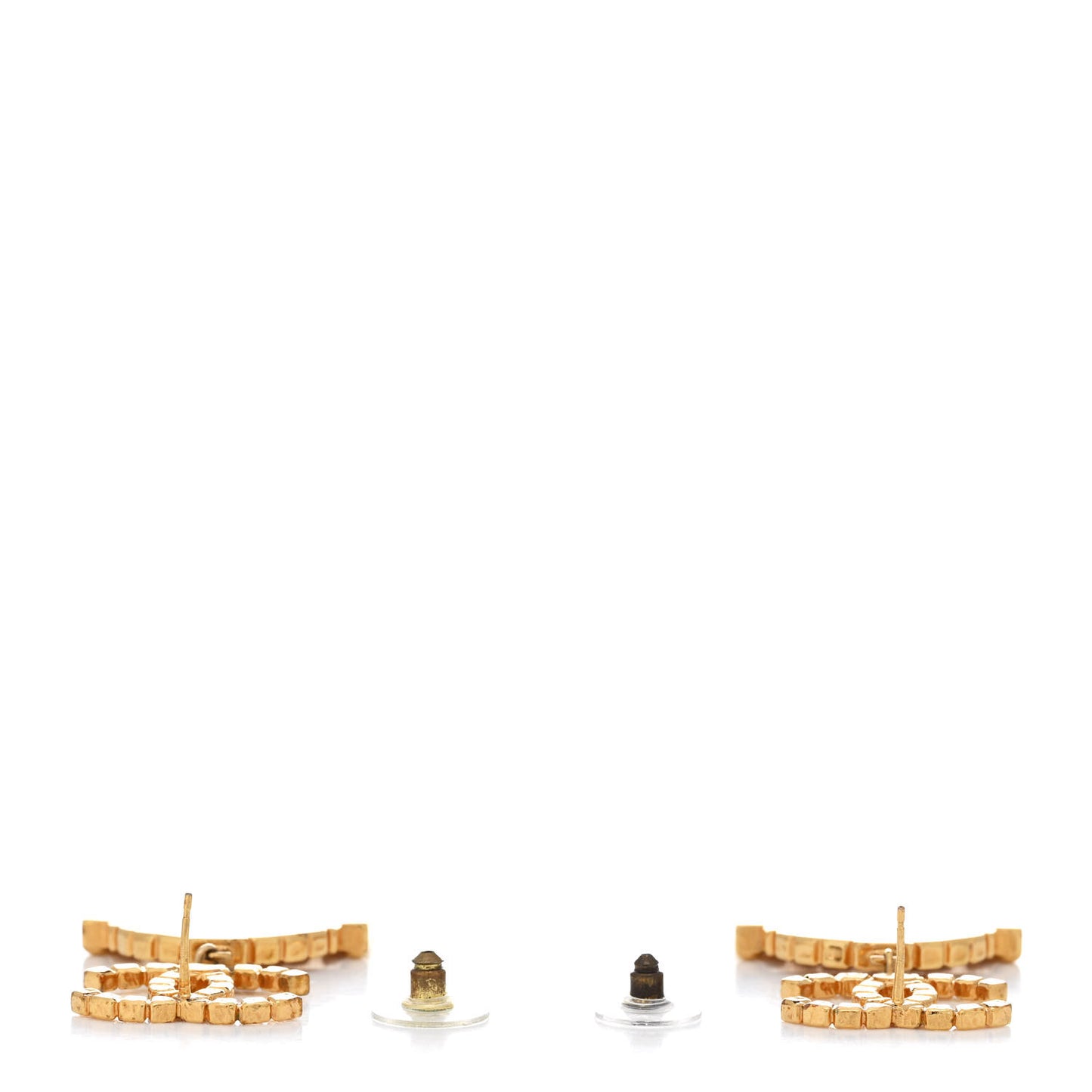 Metal CC Rue Cambon Drop Earrings Gold