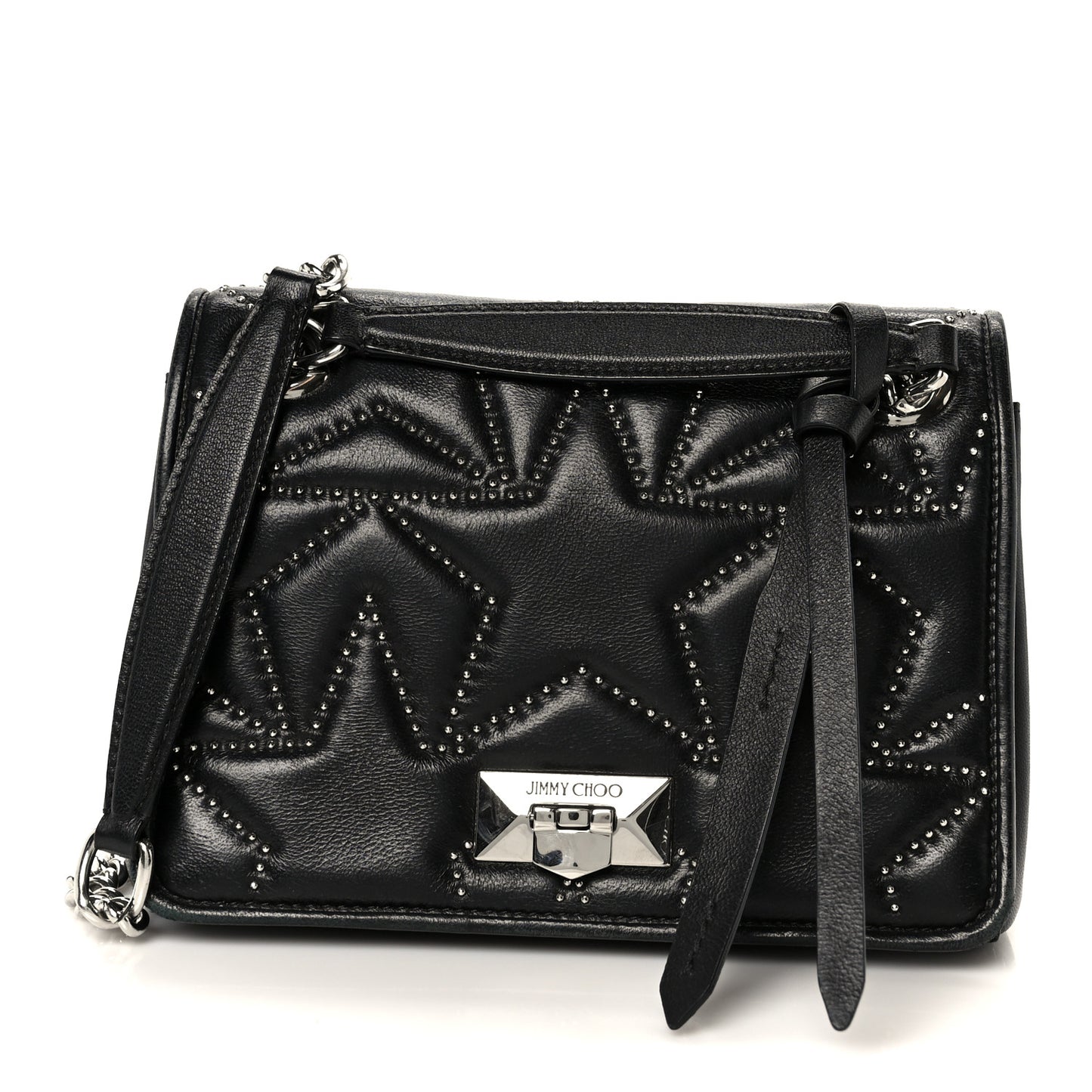Nappa Star Quilted Studded Small Helia Shoulder Bag Black