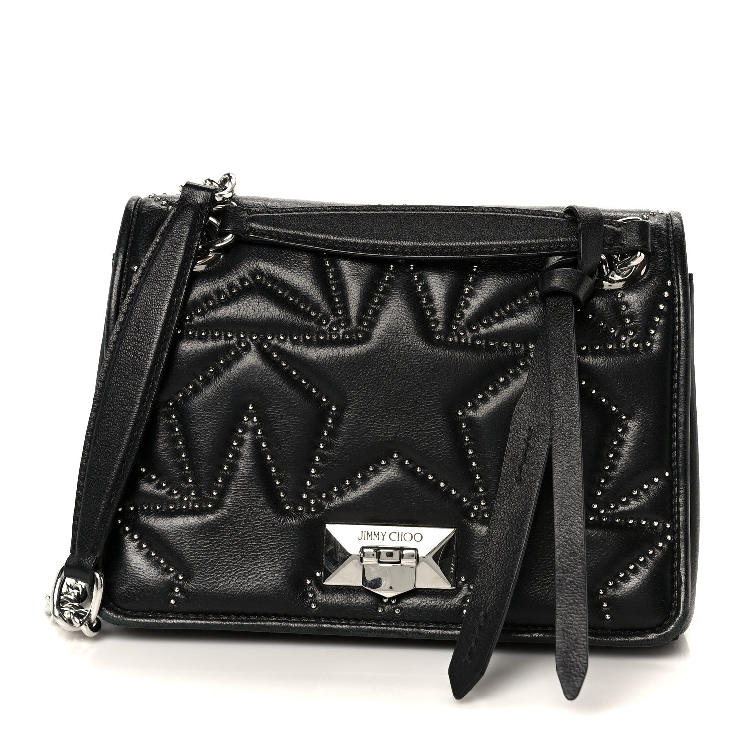 Jimmy Choo Nappa Star Quilted Studded Small Helia Shoulder Bag Black 1 of 12