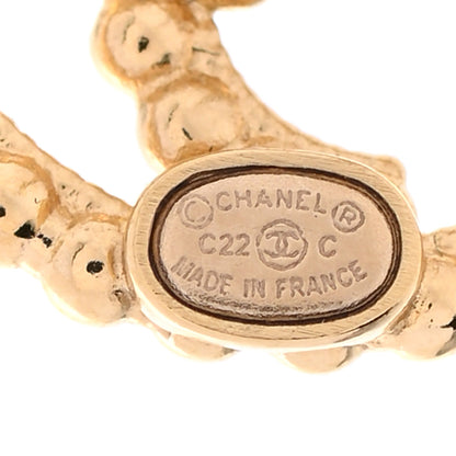 Chanel Metal Bead Round CC Stud Earrings Gold 4 of 4