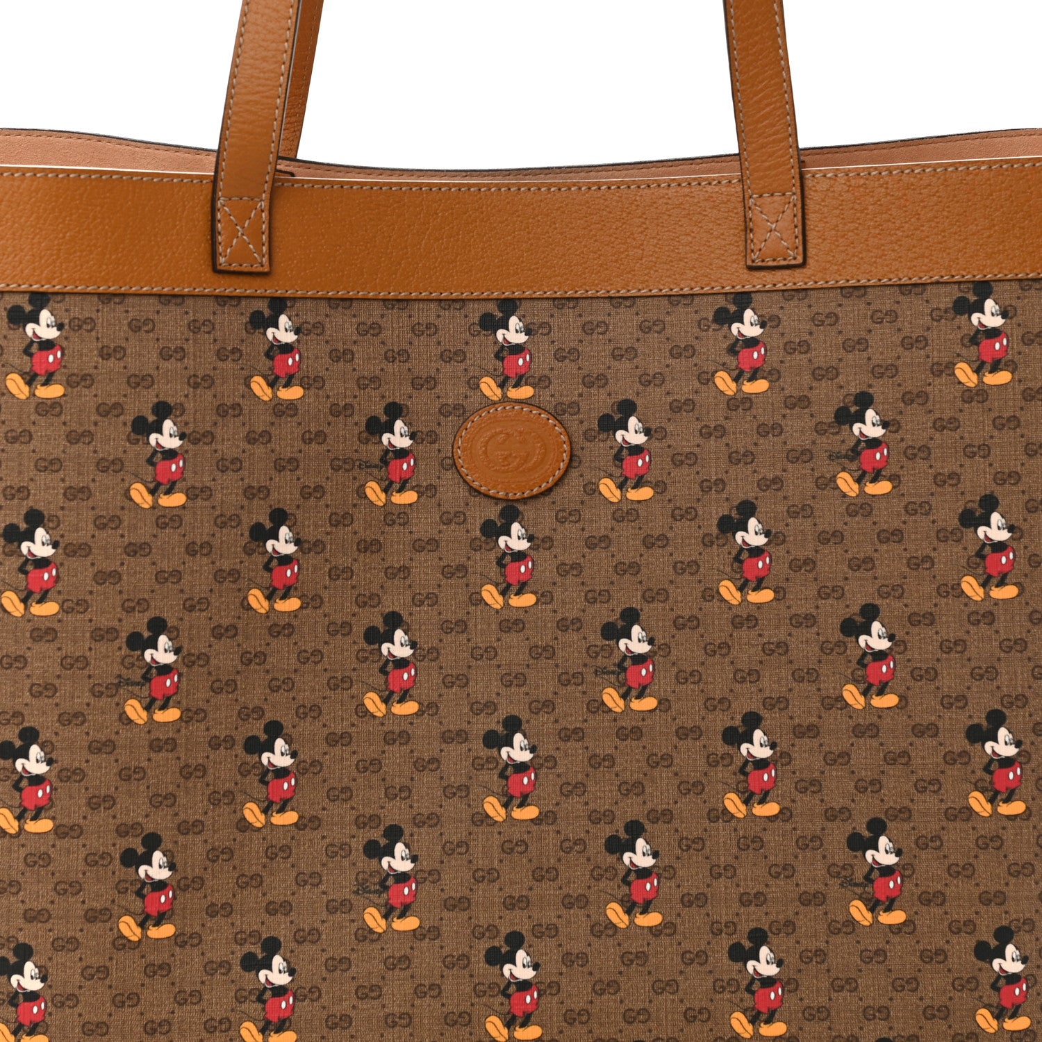 Gucci X DISNEY Mini Vintage GG Supreme Monogram Mickey Mouse Large Shopping Tote Beige Vintage Sun Oil 9 of 11