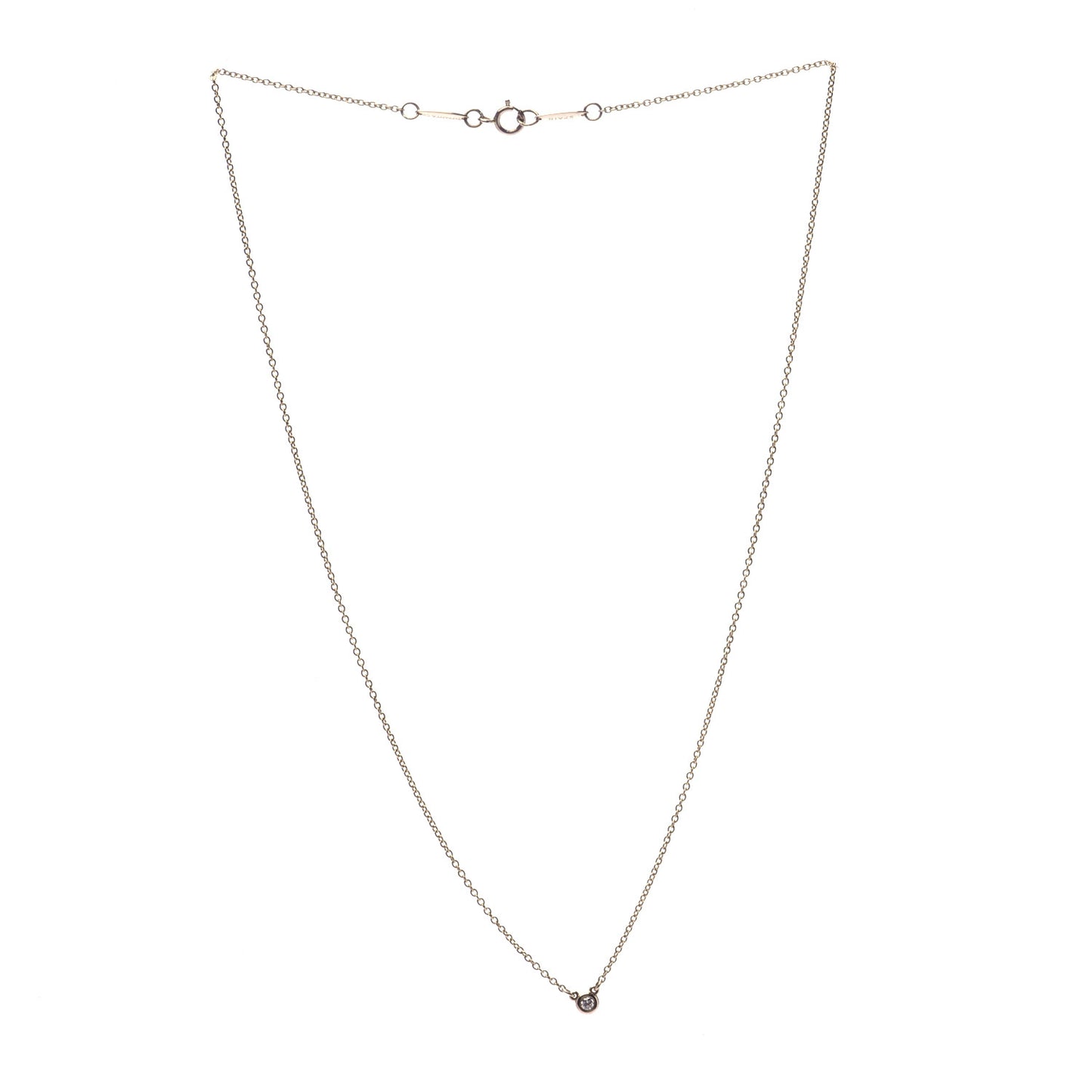 18K Rose Gold Diamond .03ct Elsa Peretti Diamonds by the Yard Pendant Necklace
