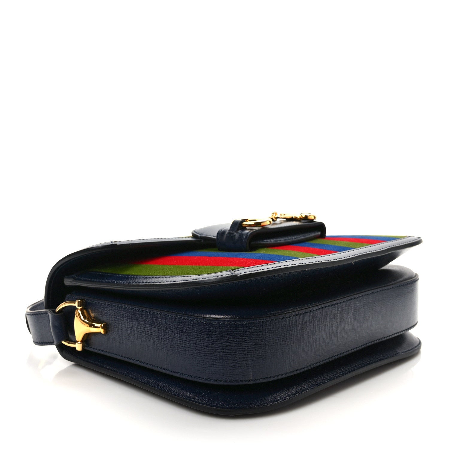 Gucci Velvet Azalea Calfskin Baiadera Stripe Horsebit 1955 Shoulder Bag Multicolor 4 of 10