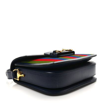 Gucci Velvet Azalea Calfskin Baiadera Stripe Horsebit 1955 Shoulder Bag Multicolor 4 of 10