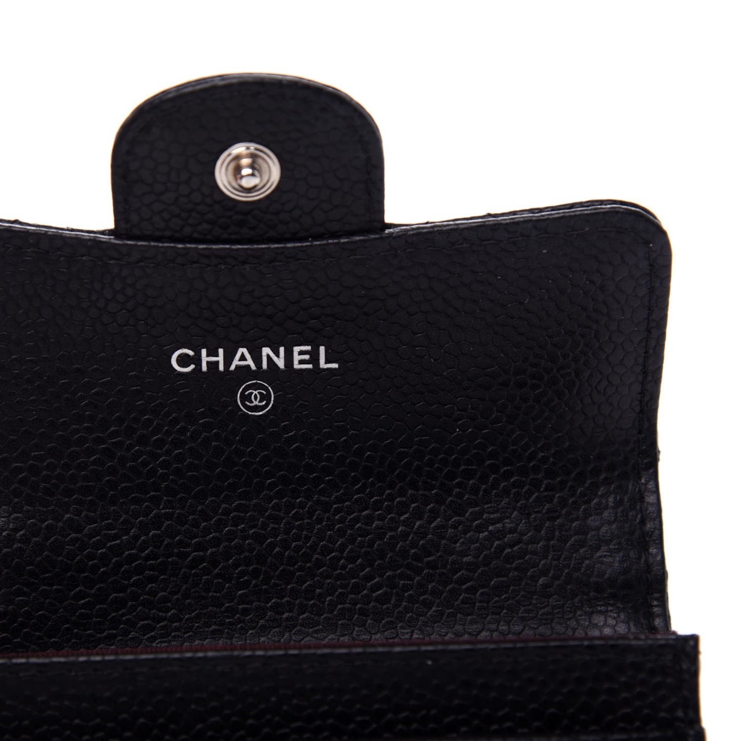 Caviar Quilted Flap Card Holder Black