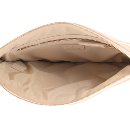Chanel Lambskin Quilted Large Chanel 19 Cosmetic Case Light Beige 5 of 9