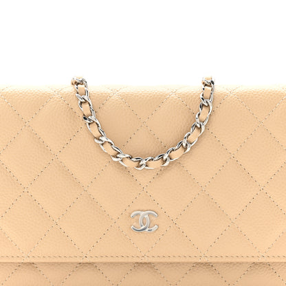 Chanel Caviar Quilted Wallet on Chain WOC Beige 8 of 13