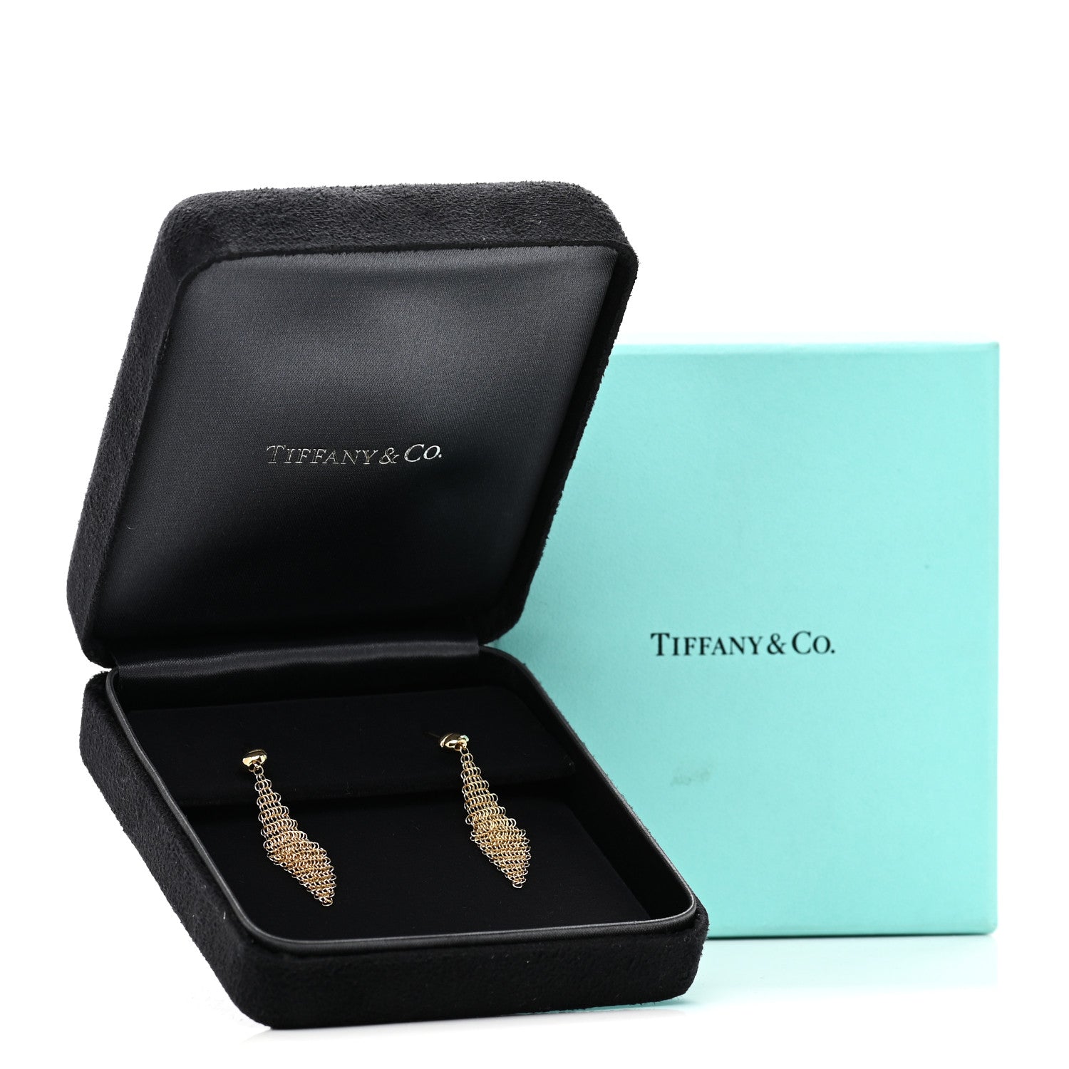 Tiffany 18K Yellow Gold Mini Elsa Peretti Mesh Earrings 5 of 5