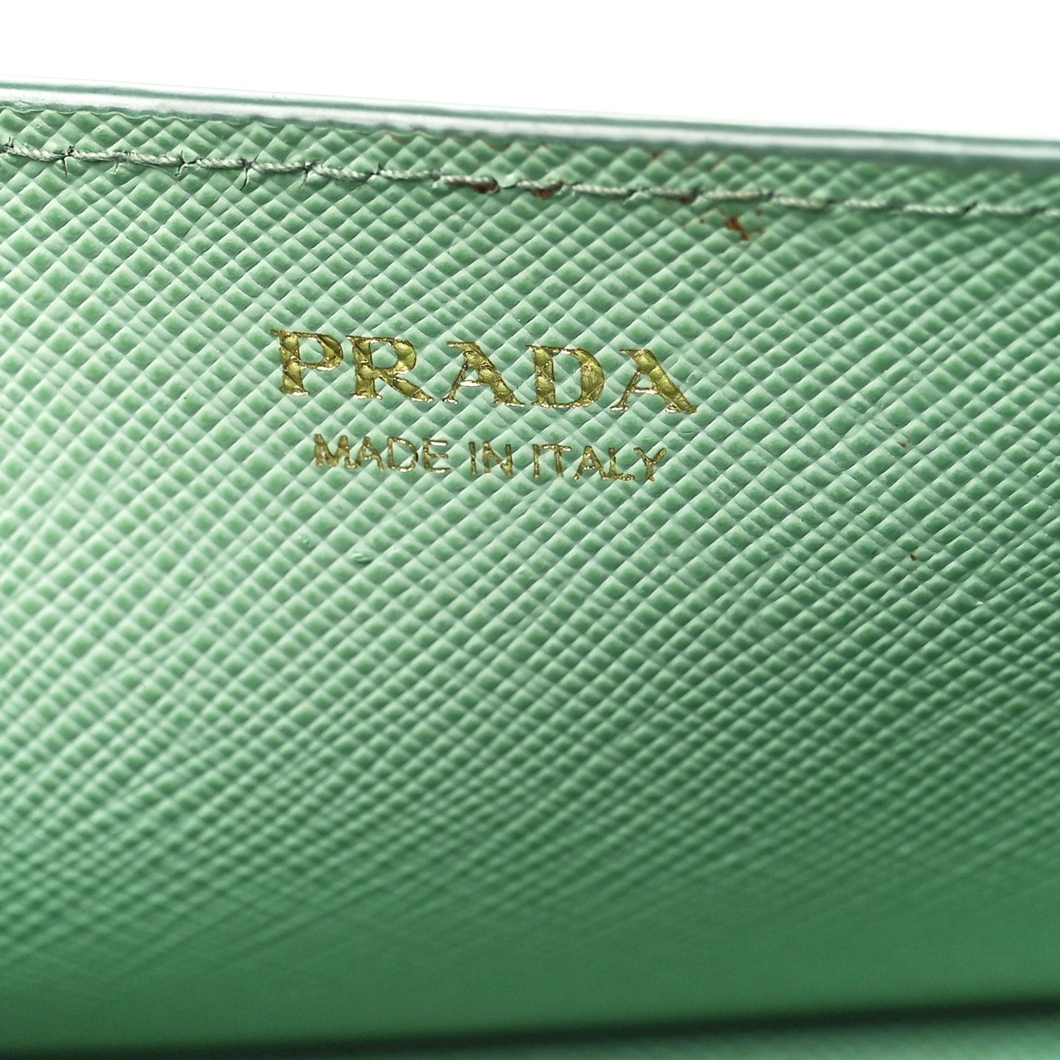 Prada Saffiano Metal Chain Wallet Acquamarina 7 of 11