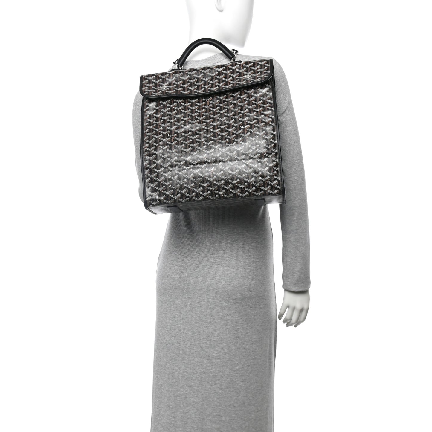 Goyardine Saint Leger Soft Briefcase Backpack Black