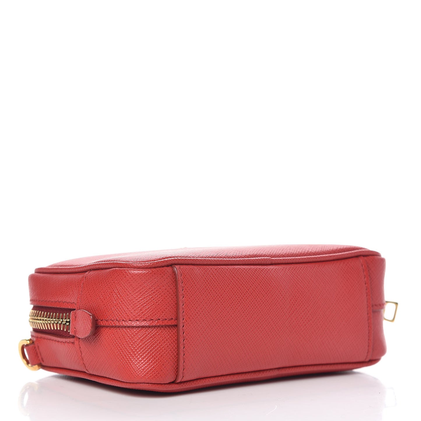 Saffiano Mini Camera Crossbody Bag Rosso