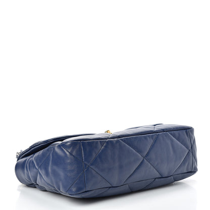 Chanel Goatskin Quilted Large 19 Flap Navy Blue 3 of 10