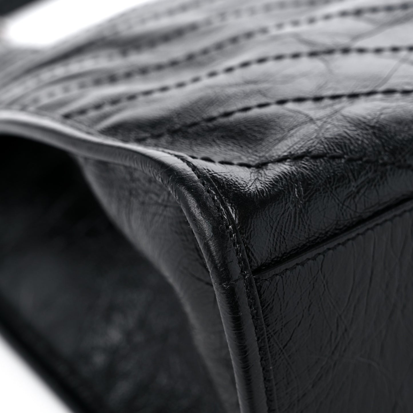 Crinkled Calfskin Matelasse Monogram Niki Shoulder Bag Black