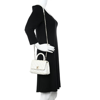 Chanel Iridescent Caviar Quilted Extra Mini Coco Handle Flap White 2 of 11