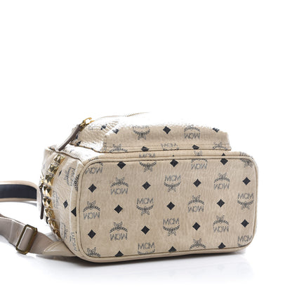 MCM Visetos Small Side Stud Stark Backpack Beige 3 of 10