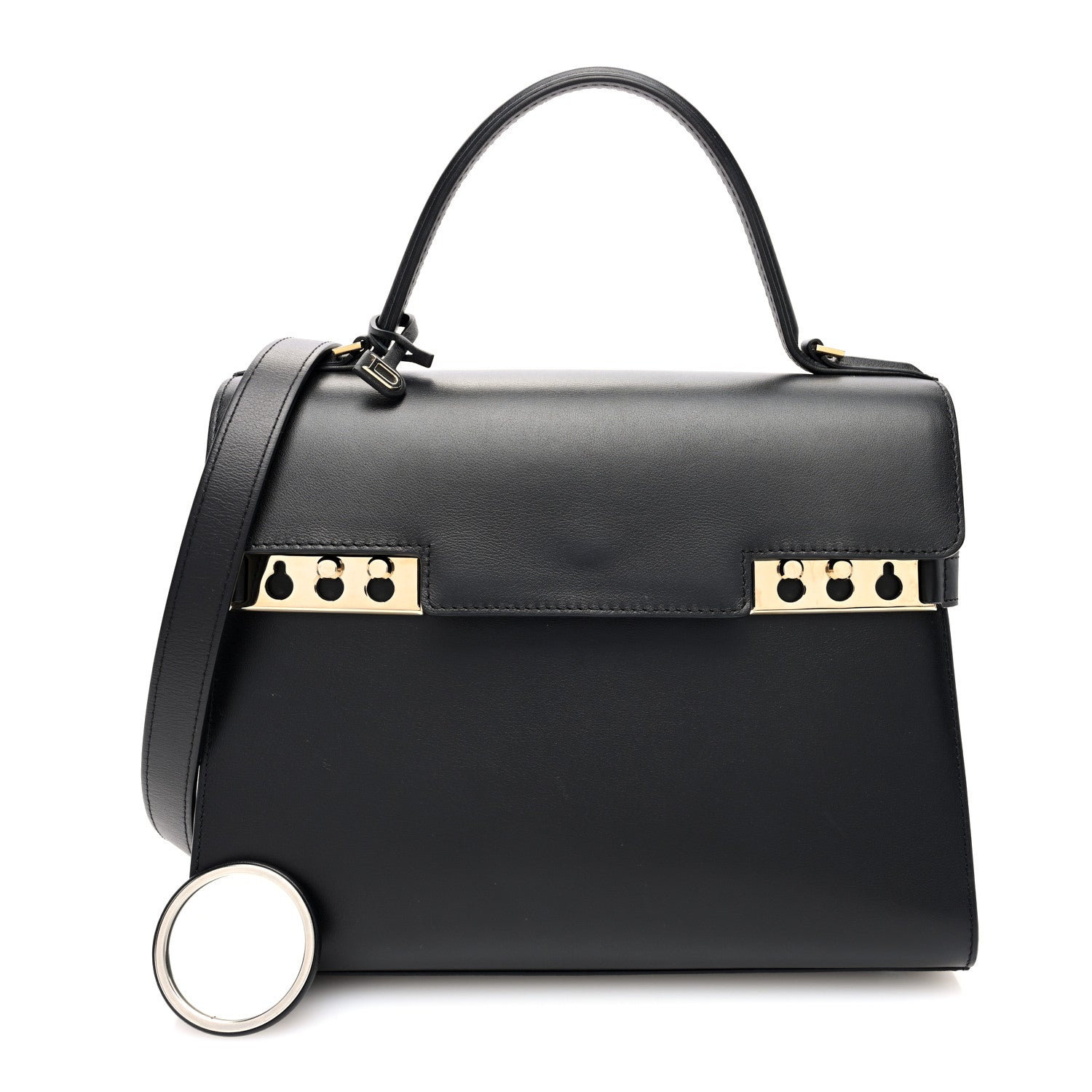Delvaux Calfskin MM Tempete Satchel Black 3 of 10
