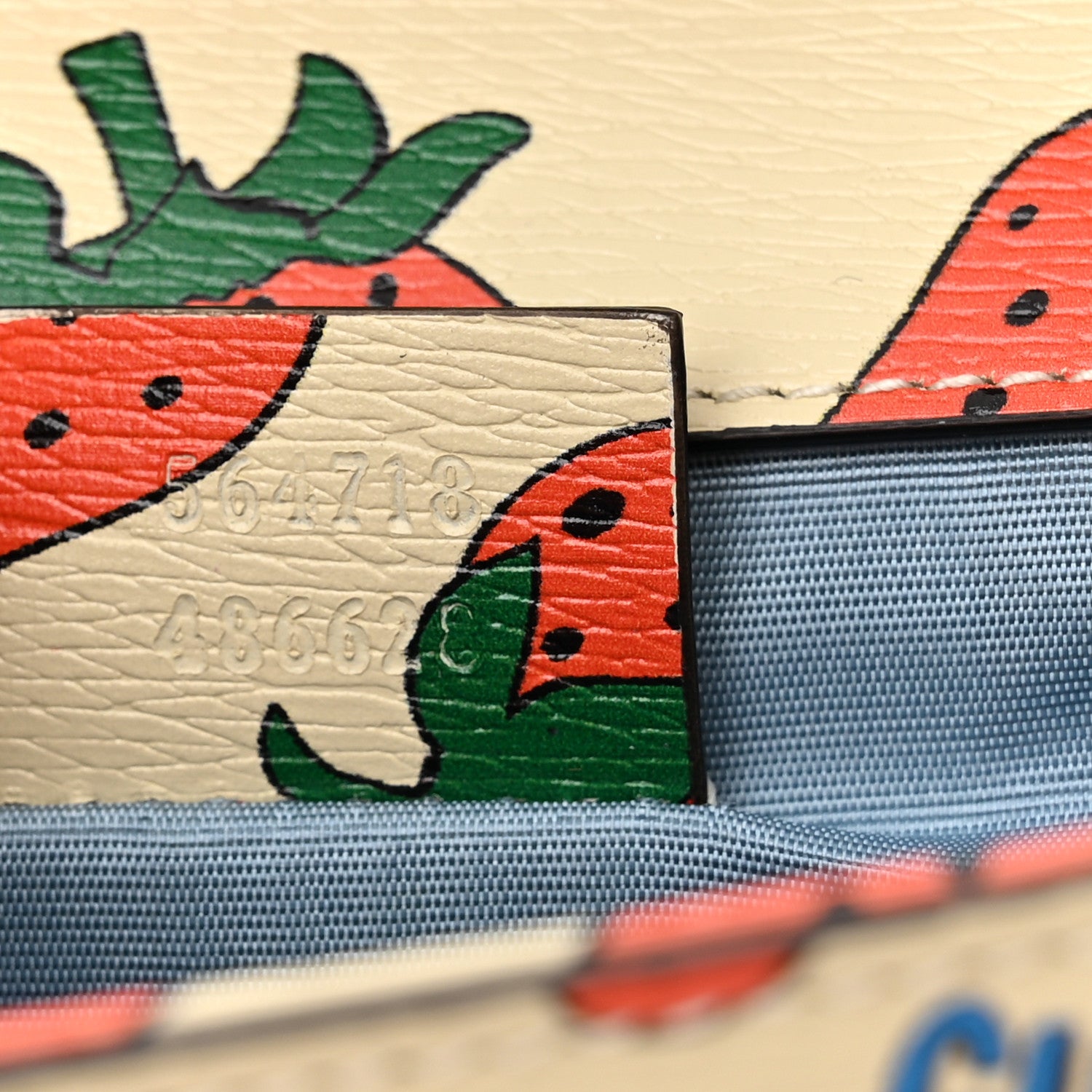 Gucci Calfskin Strawberry Print Mini Zumi Shoulder Bag Ivory Red 7 of 12