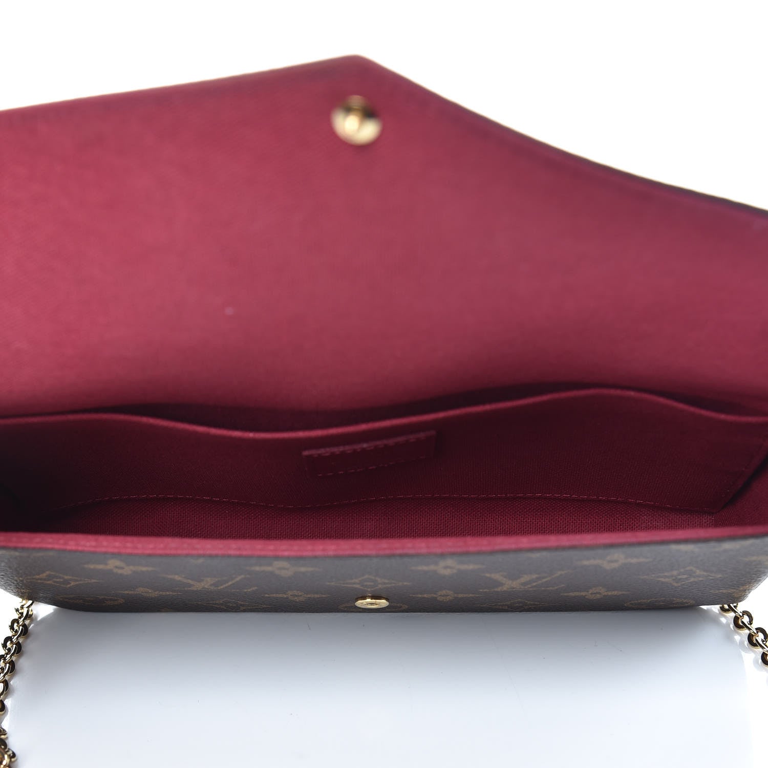 Louis Vuitton Monogram Pochette Felicie Chain Wallet Fuchsia 5 of 8