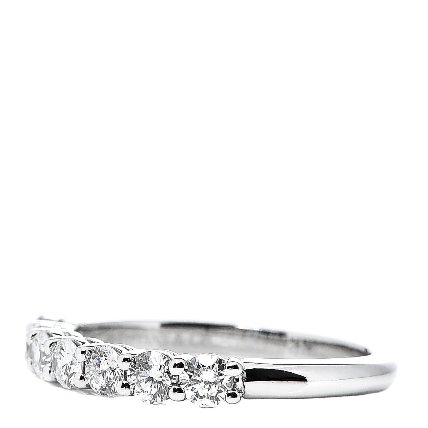 Platinum Diamond .57ct 3mm Half Circle Embrace Band Ring 52 6