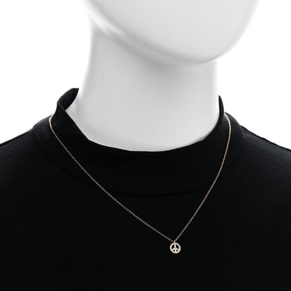 Tiffany 18K Rose Gold Diamond Mini Metro Peace Pendant Necklace 2 of 6