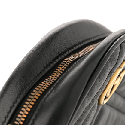 Gucci Azalea Calfskin Matelasse Heart Mini GG Marmont Round Shoulder Bag Black 12 of 13