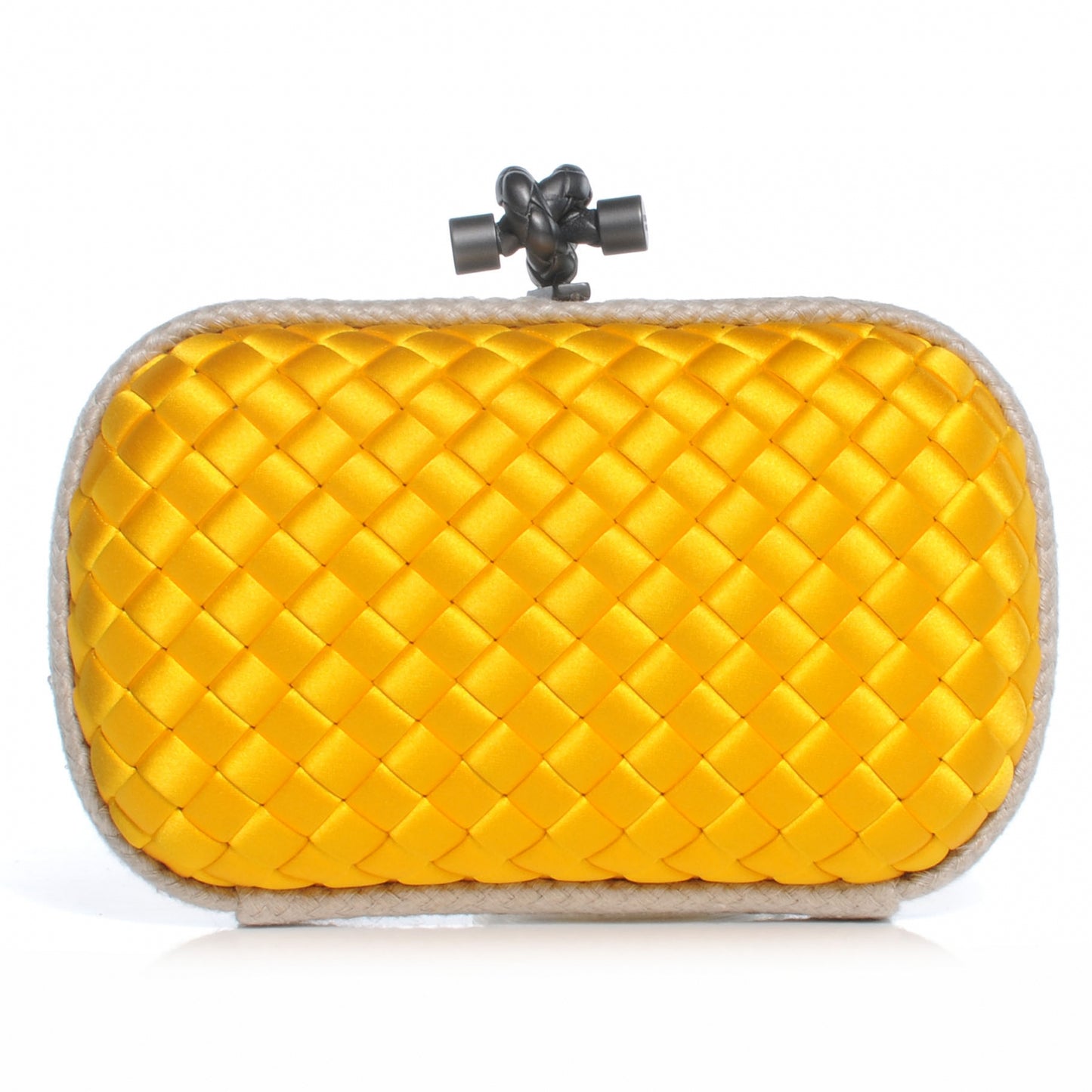 Satin Knot Clutch Yellow