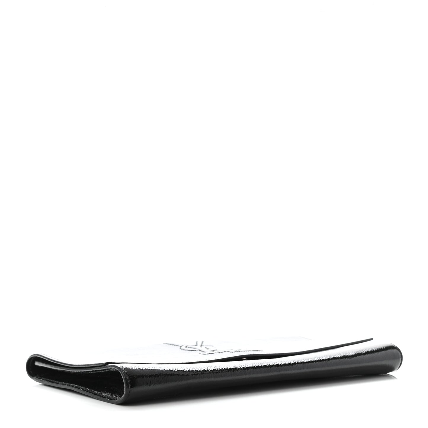 Textured Patent Monogram Large Belle De Jour Clutch Black