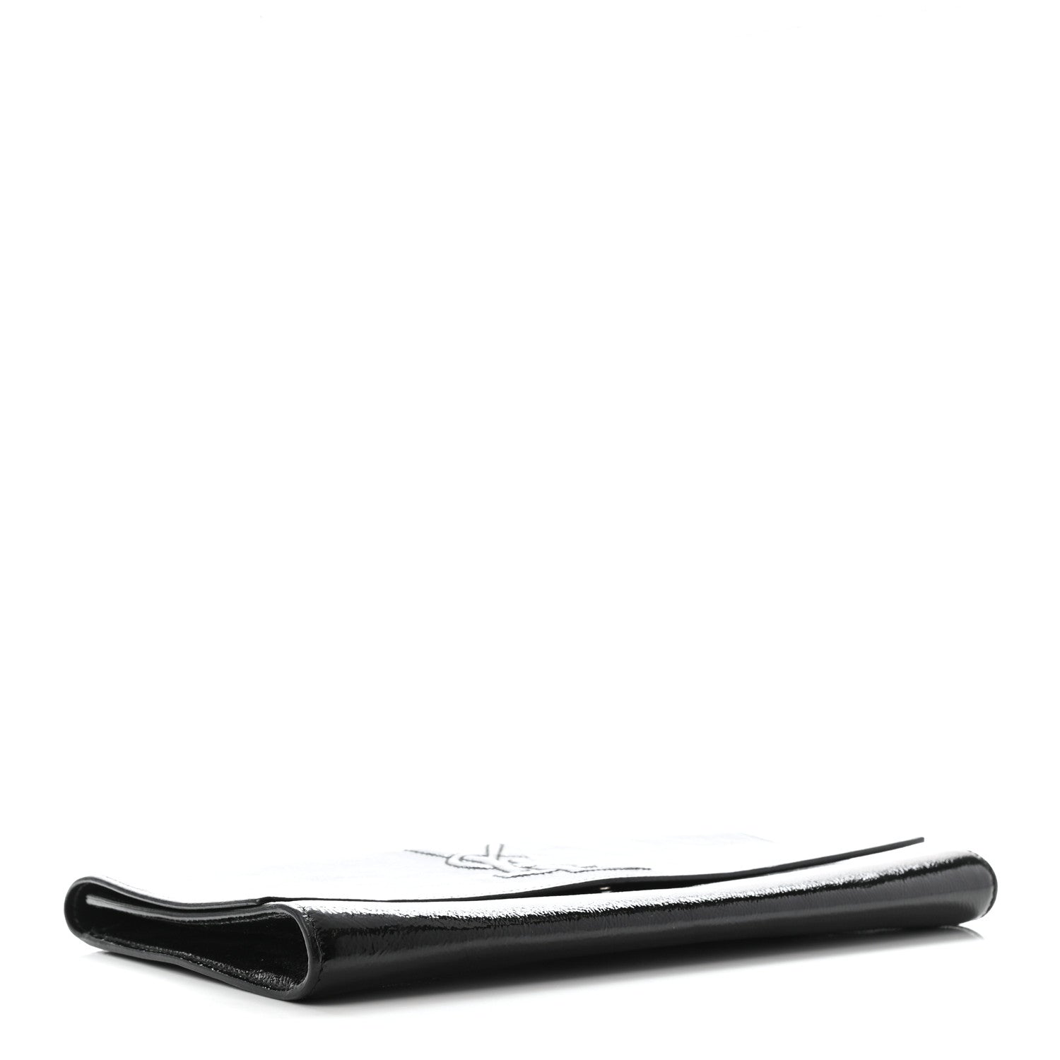 Saint Laurent Textured Patent Monogram Large Belle De Jour Clutch Black 4 of 7