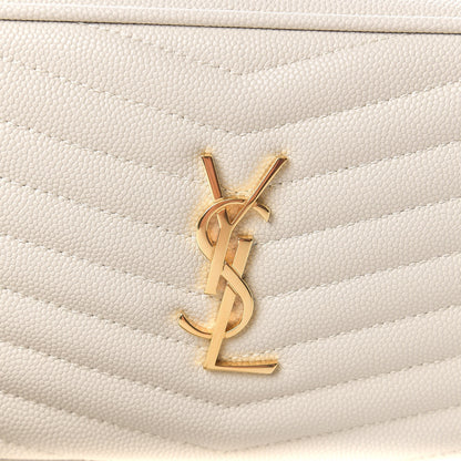 Saint Laurent Grain De Poudre Matelasse Monogram Mini Lou Camera Bag Crema Soft 10 of 11