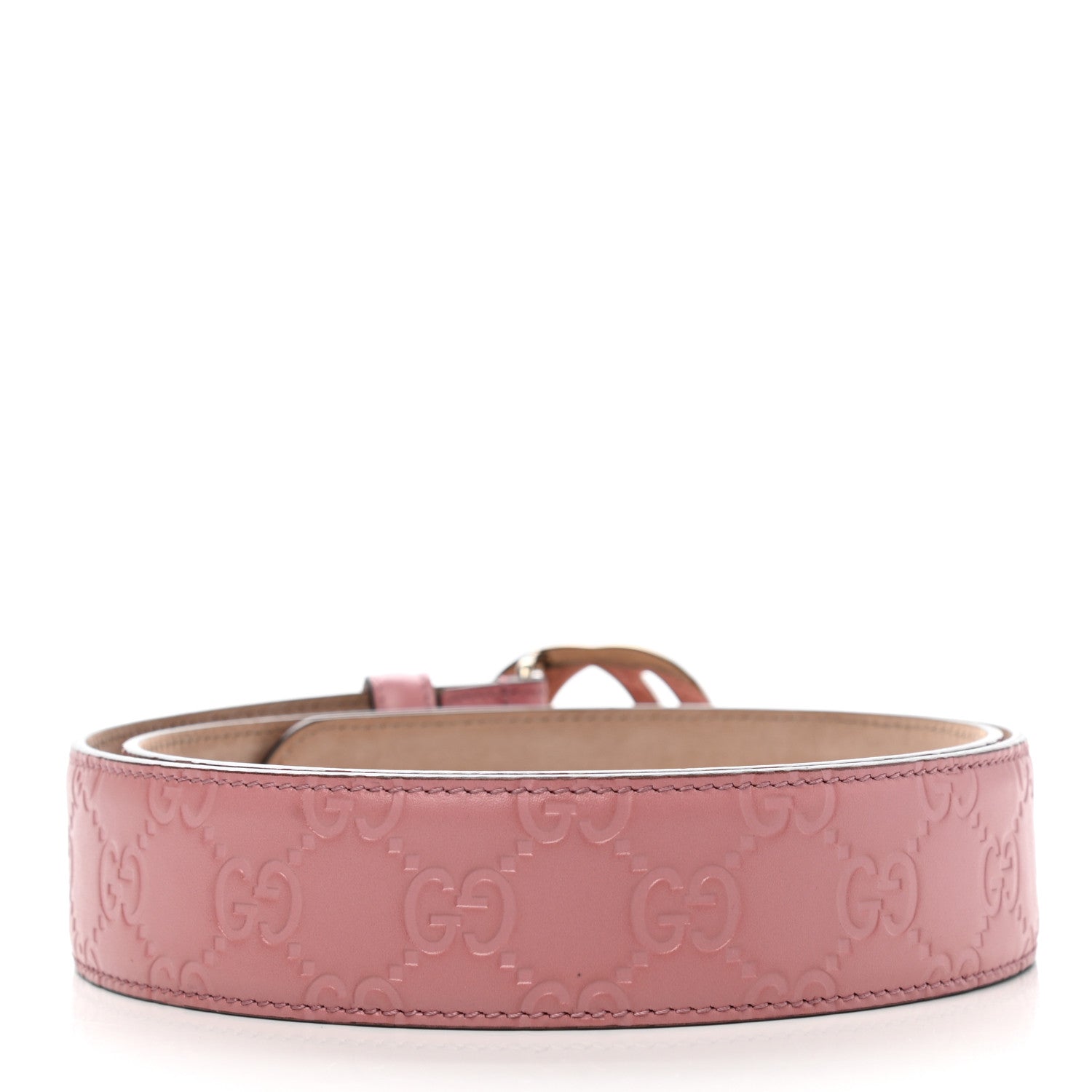 Gucci Guccissima Signature Interlocking G 37mm Belt 90 36 Rose Baby Candy 2 of 7
