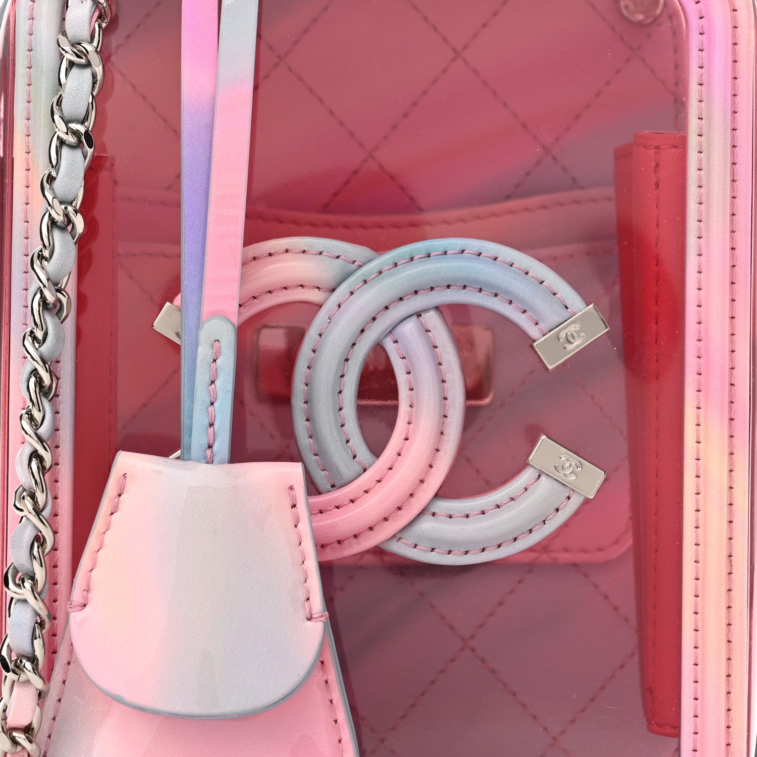 Chanel PVC Patent Calfskin Patent Lambskin Vertical Vanity Case Pink 8 of 10