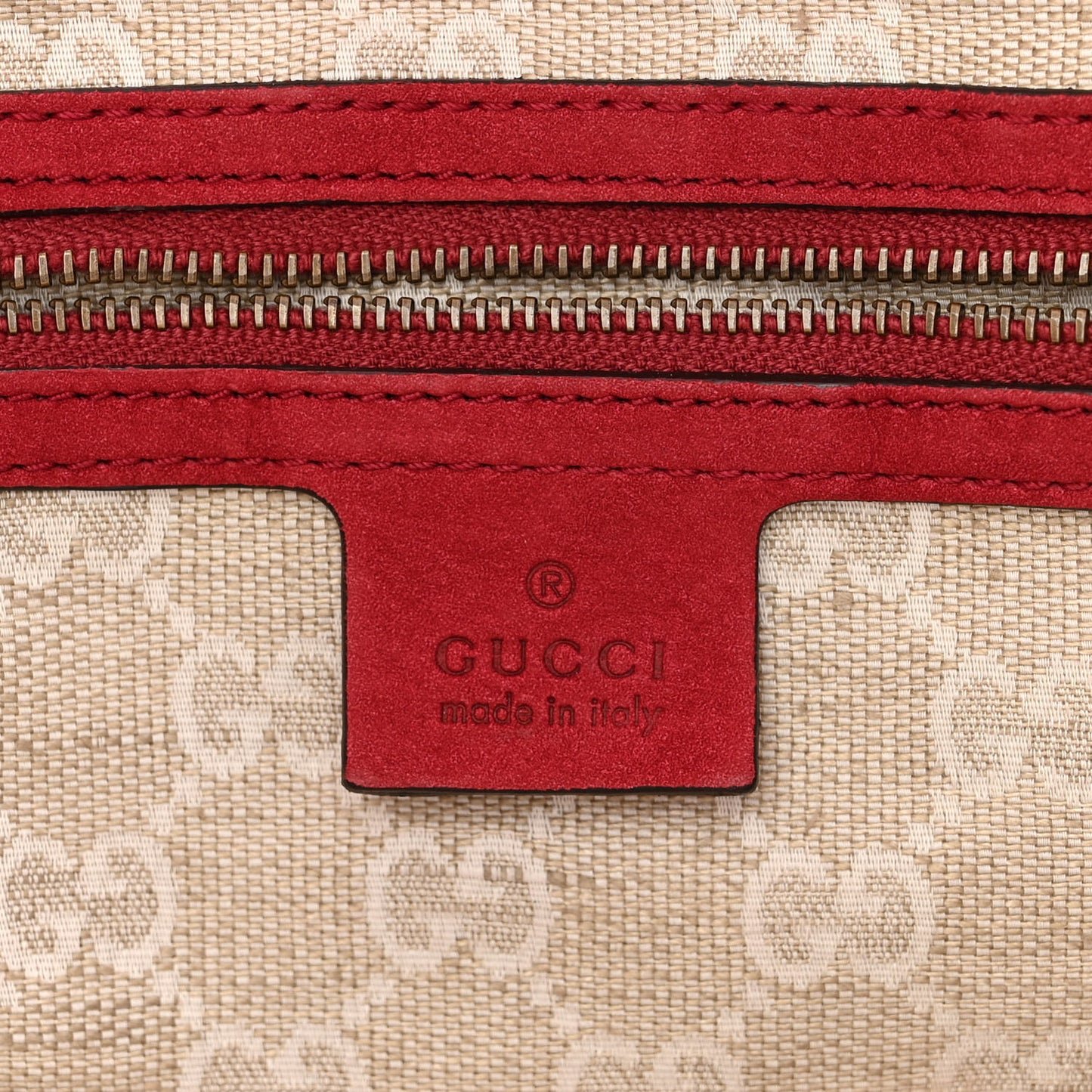 Nubuck Medium Soft Stirrup Shoulder Bag Red