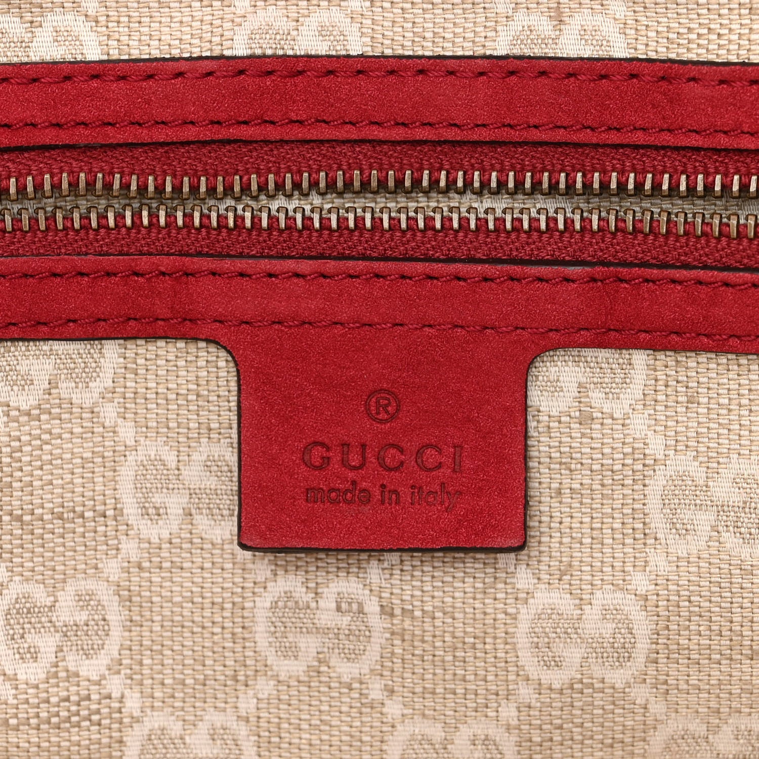 Gucci Nubuck Medium Soft Stirrup Shoulder Bag Red 6 of 10