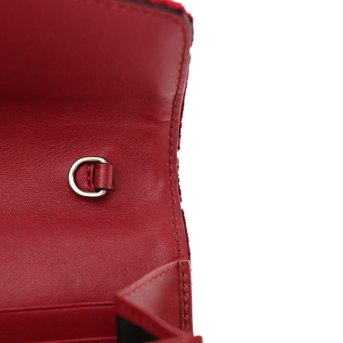 Velvet GG Monogram Mini Dionysus Chain Wallet Red Cipria