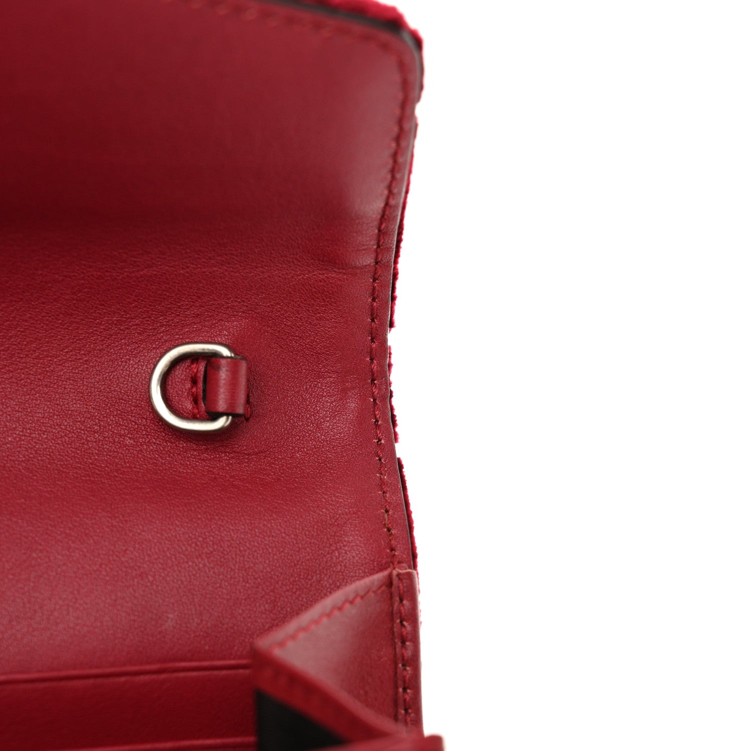 Gucci Velvet GG Monogram Mini Dionysus Chain Wallet Red Cipria 11 of 11