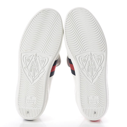 Gucci Calfskin Ayers Blind For Love Embroidered Womens Ace Sneakers 39 White 5 of 10