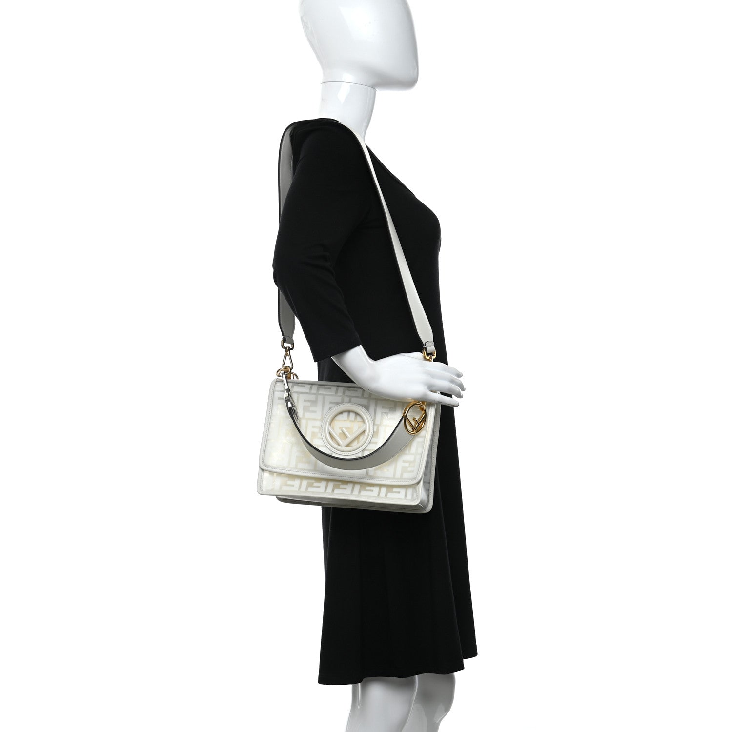 Fendi TPU FF Vitello Century F is Fendi Kan I Shoulder Bag White 2 of 9