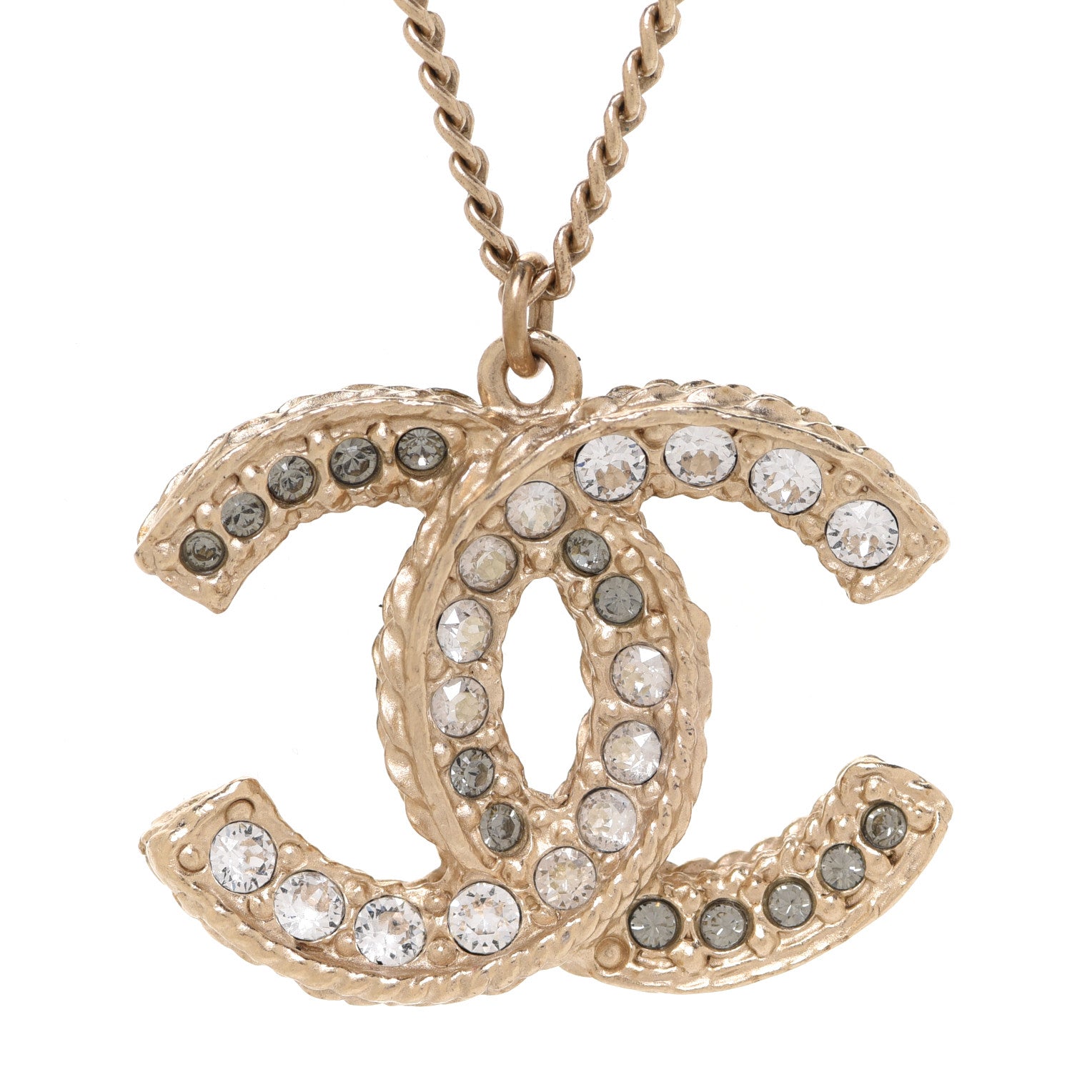 Chanel Crystal Enamel CC Reversible Pendant Necklace Gold 4 of 6