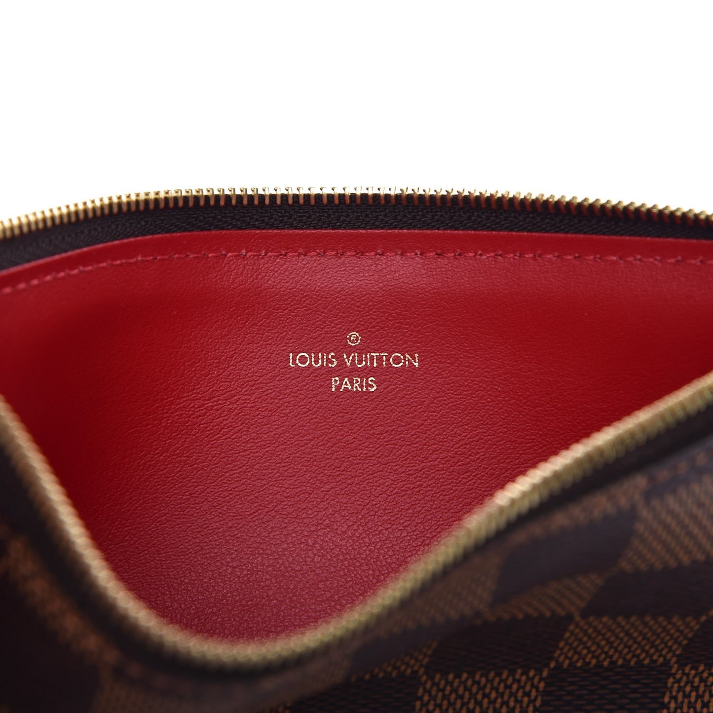 Damier Ebene Felicie Chain Wallet Zippered Insert